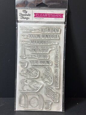 My Favorite Things Best In Show BB-69 Clear Cling Stamp Set Dog Agility Dog Card